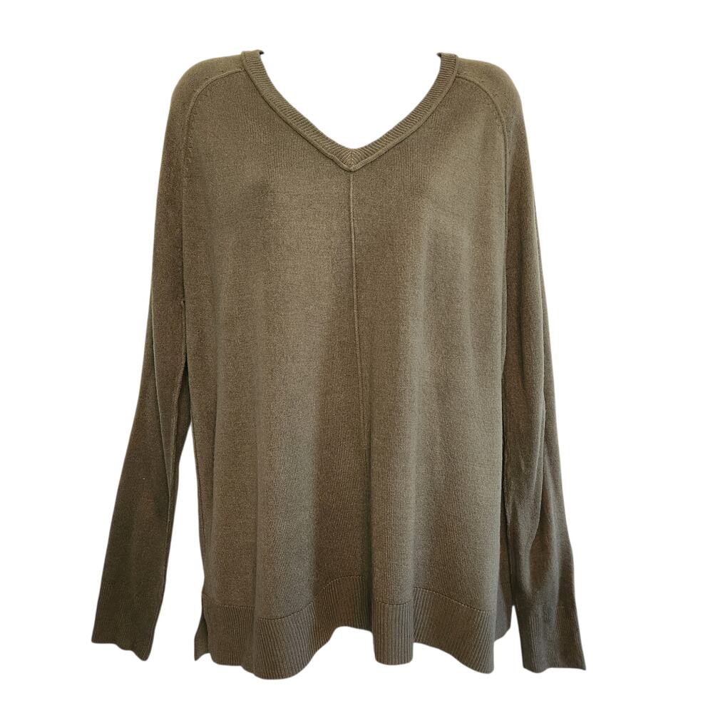 14th & Union sweater dark green exposed seams size L NWT